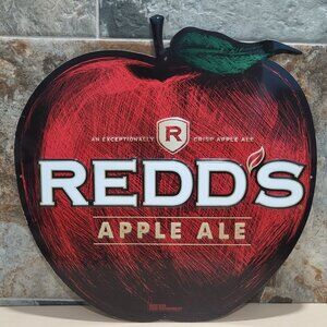 Redds Apple Ale Promotional Tin Metal Embossed Sign Red Beer Sign